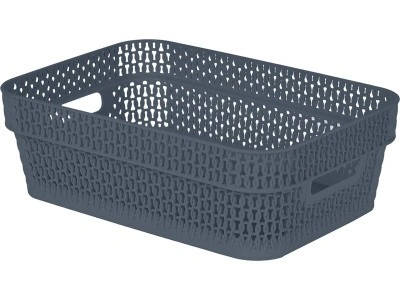 Корзина 271х183х87 3л. с ручками, стенки перф, дно сплошное, код: 36143
