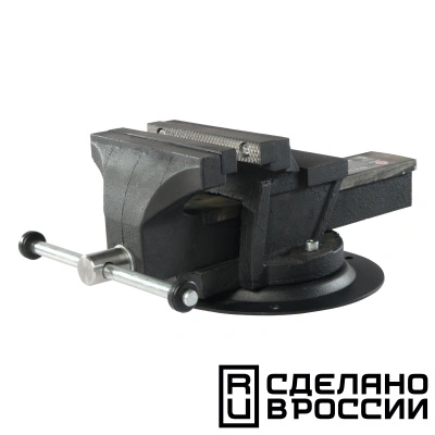 Тиски слесарные поворотные с наковальней Калибр ТПСН-200И, Россия 