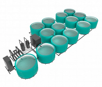 Бассейн для разведения рыбы 9000л 