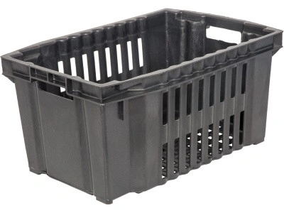 Ящик перфорированный 540×360×260, арт.: 105, объём 38, чёрный, код: 00349