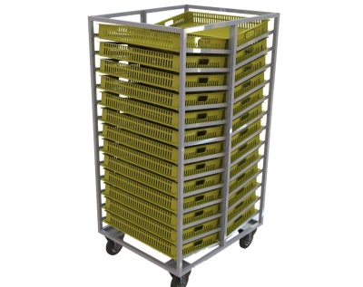 Тележка для хлебных ящиков двухсторонняя наклонная