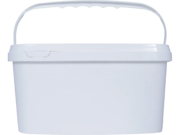 Ведро п/п 3,3л. прямоугольное, с белой крышкой, с ручкой пластик, код: 34794