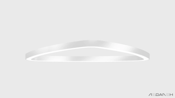 Треугольный подвесной светильник TRIANGOLO SOFT PRO M 4000K 68W, корпус черный