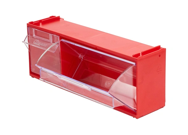 Короб откидной Стелла-техник F-300-2 , 300х96х112мм, красный, прозрачный