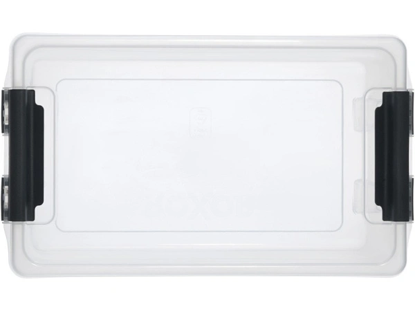 Ящик 400х225х150 с крышкой на клипсах, объем 10, прозрачный, код:28550