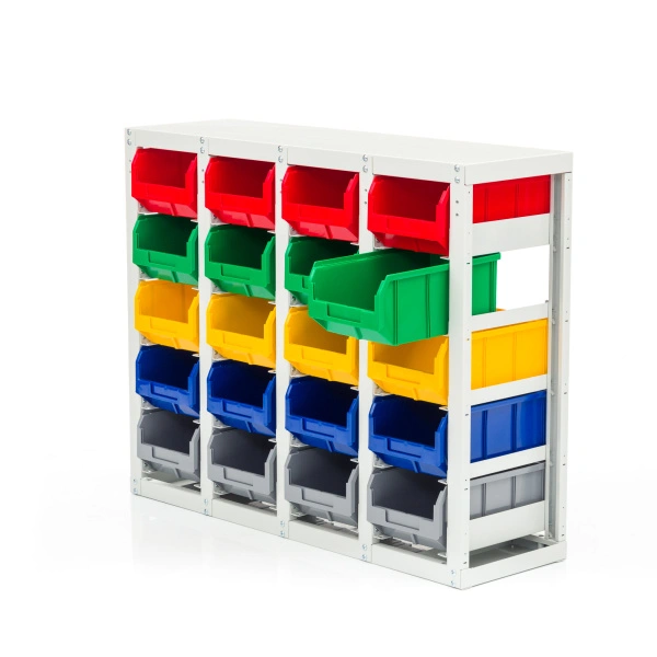 Стеллаж с направляющими Стелла-техник V3-20 стационарный, односторонний, 20 ячеек с ящиками