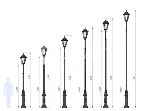 Фонарный Столб С-03 со светильником 3,709 м