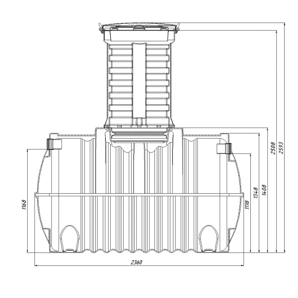 Емкость топливная подземная Rostok G 2800 л с горловиной 1000 мм 