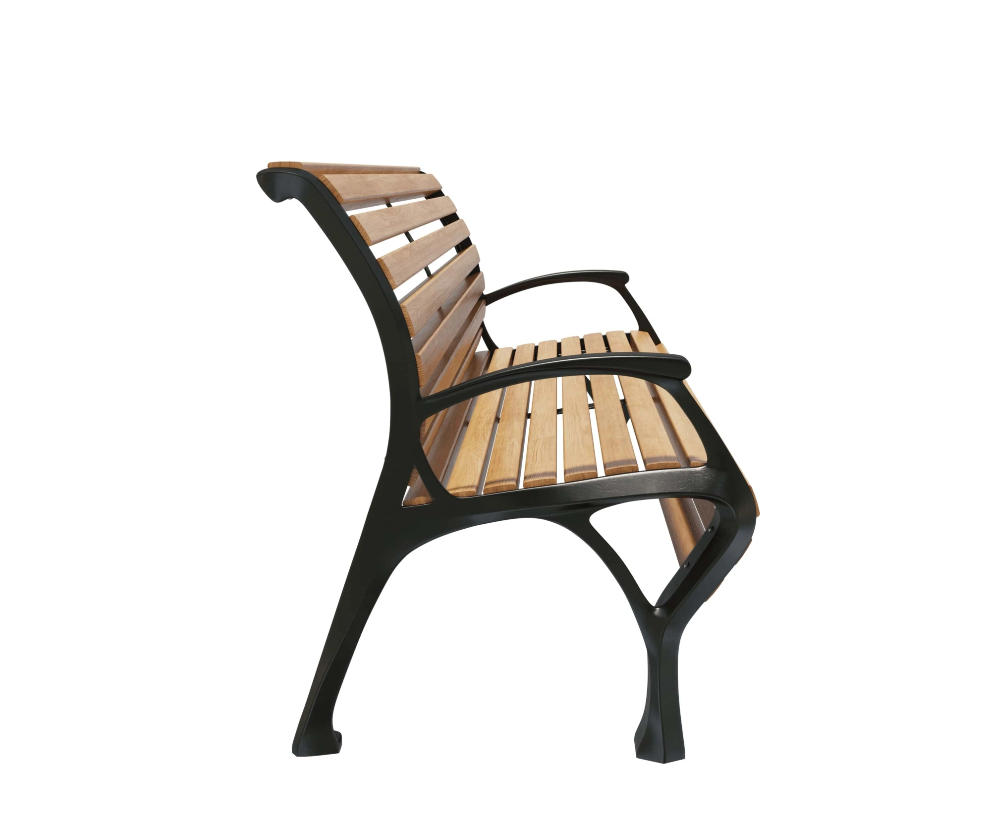 Скамейка чугунная «Голландия» с подлокотниками 3,0 м (3 опоры)