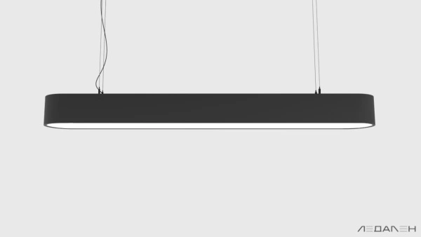 Овальный светильник OVALE S2600 6000K 141W, корпус черный