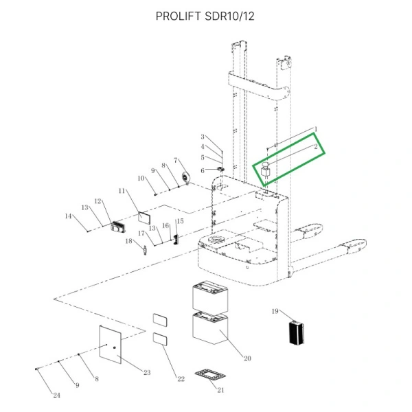 Аварийный выключатель для штабелеров SDR/SDK и SPN, для тележек SK20