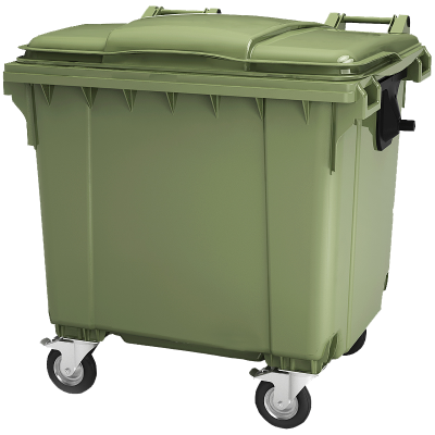 Мусорный контейнер 1100л. на колесах с опцией "крышка в крышке" 