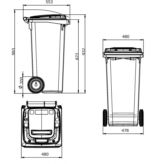 Евроконтейнер Ese 80 л синий